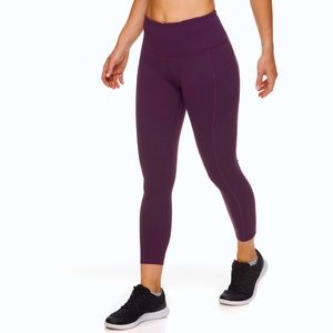 GAIAM OM HI RISE NYLON POCKET 7/8 LEGGING - purple